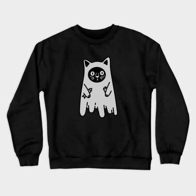 Black cat Crewneck Sweatshirt by FancyPen